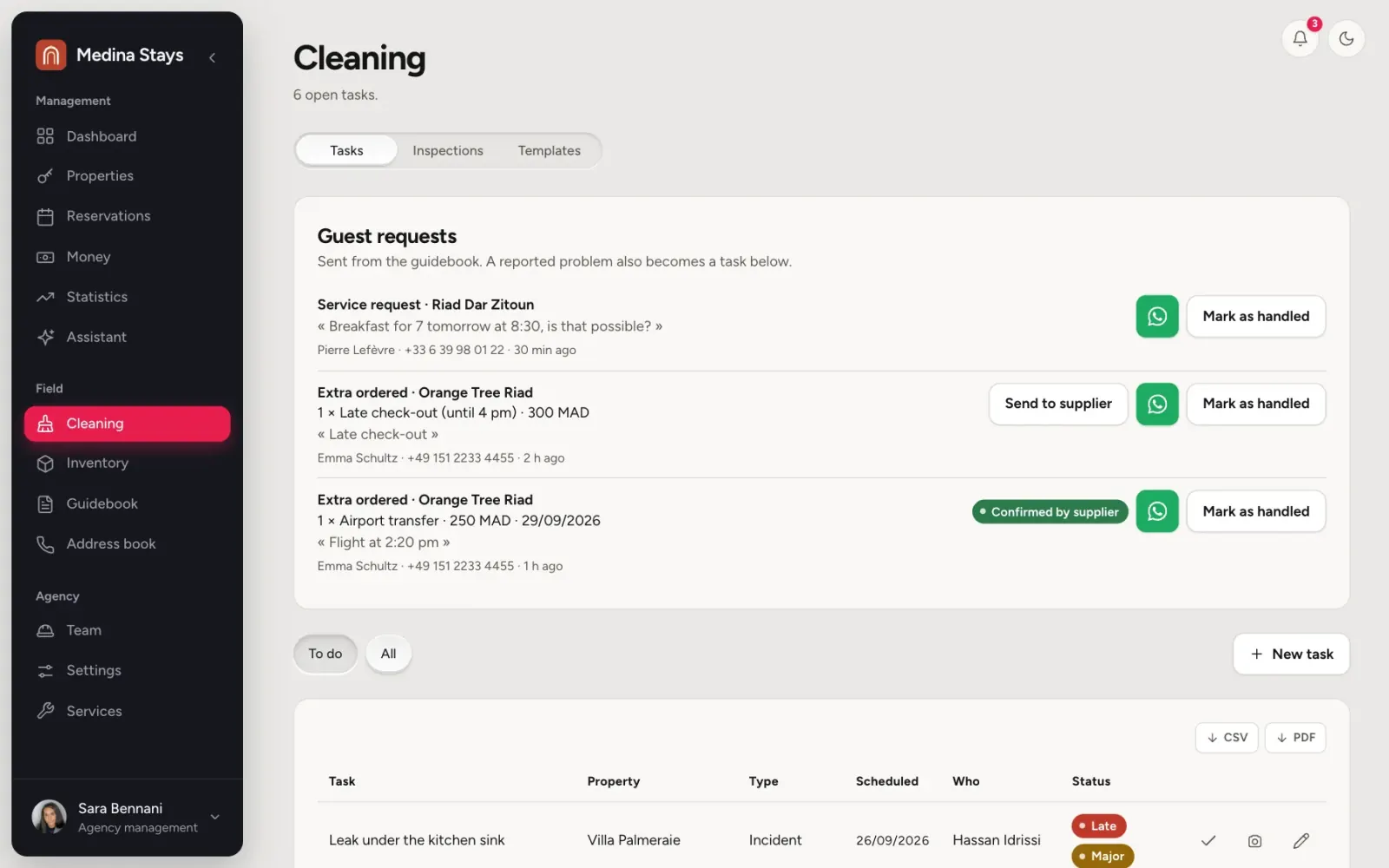 Management app for holiday rental agencies: bnb app limpieza
