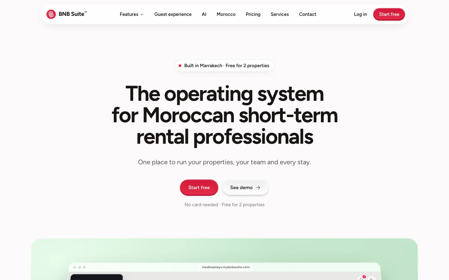 Product website for holiday rental software