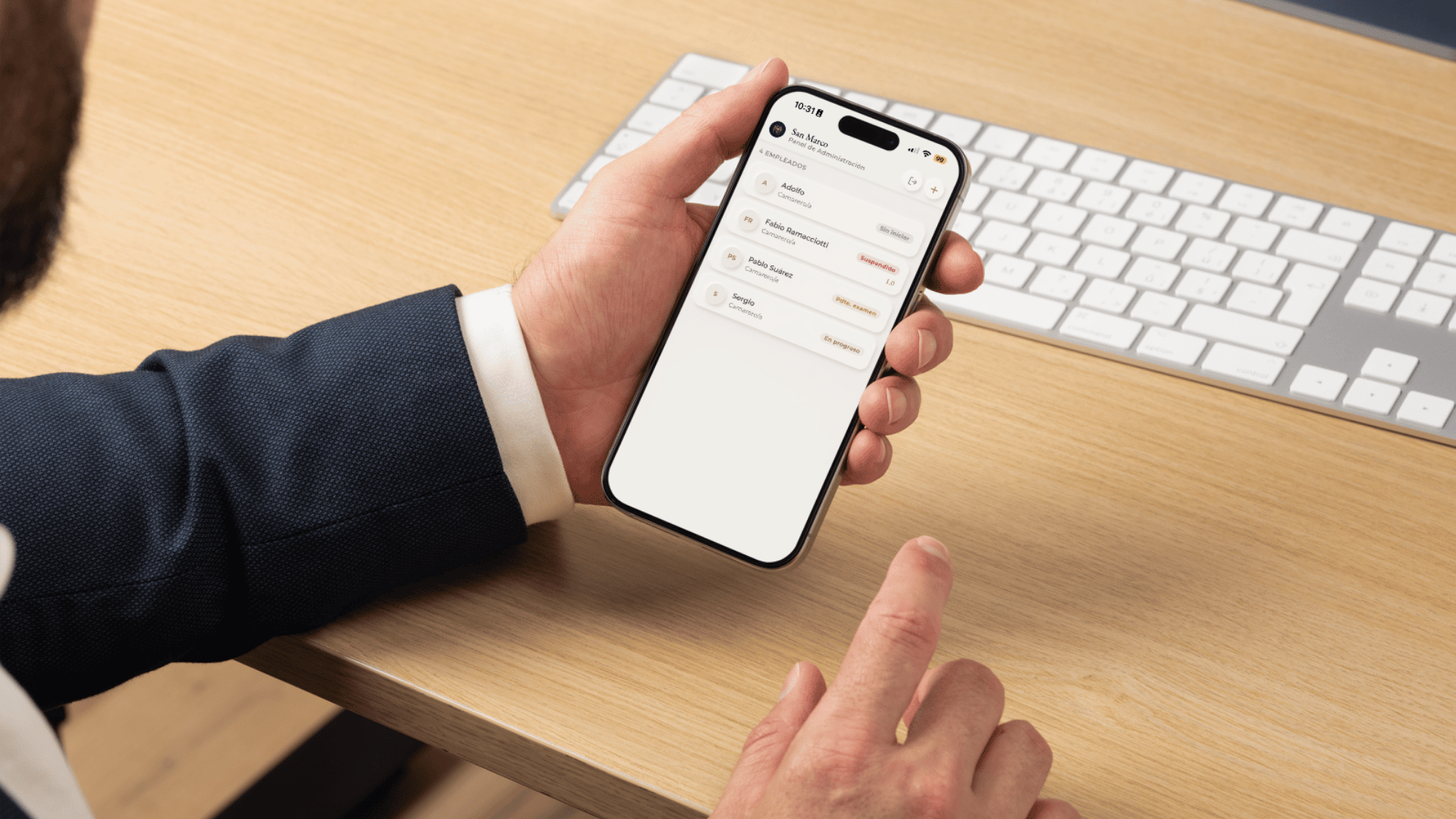 Pantalla de contenido estructurado para formación interna